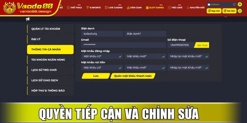 Quyền tiếp cận và chỉnh sửa
